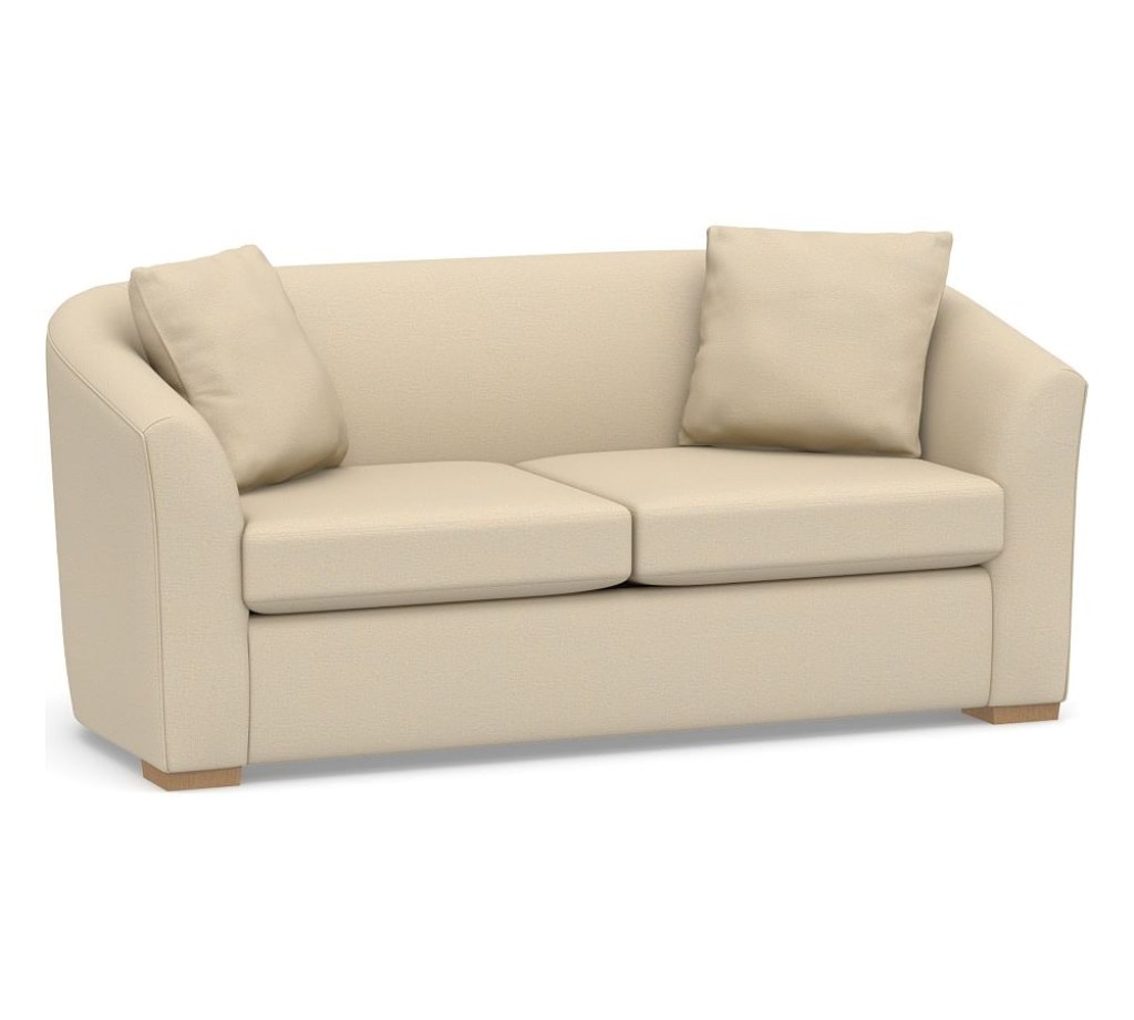 Picture of: OPEN BOX: Bodega Upholstered Sofa “, Poly Wrapped Cushions, Park